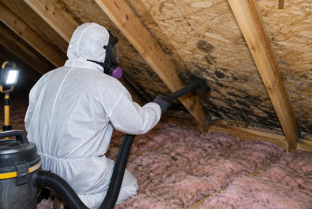 Attic mold remediation on Denver roof sheathing damaged by ice-dam leaks